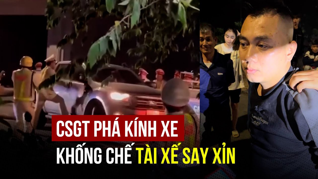 Tạm giữ tài xế say xỉn, tông vào xe CSGT