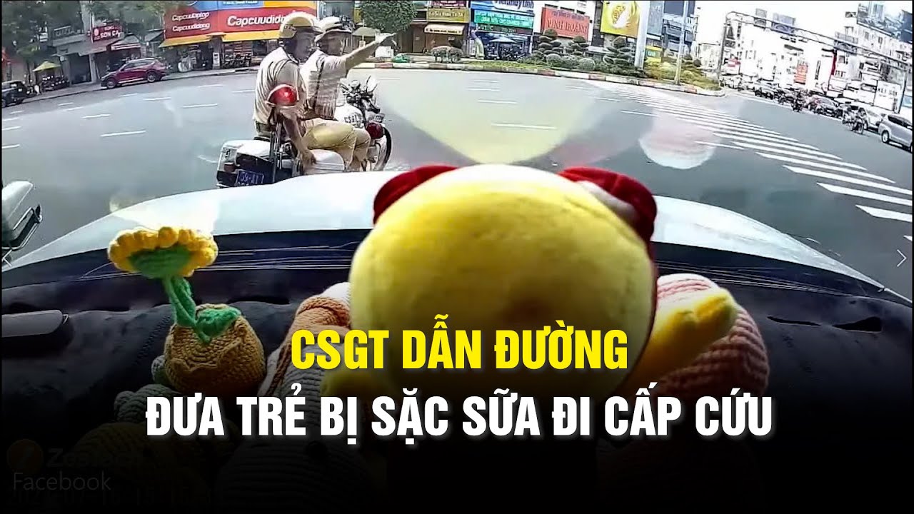 CSGT dẫn đường đưa trẻ 2 tháng tuổi bị sặc sữa đi cấp cứu kịp thời