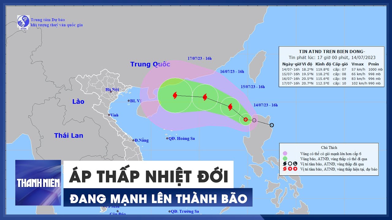 Áp thấp nhiệt đới vào Biển Đông, đang mạnh lên thành bão