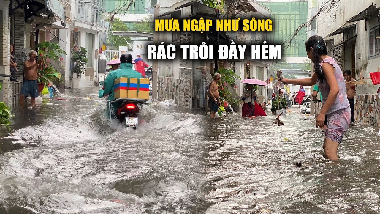 Người dân ngán ngẩm cảnh "cứ mưa là ngập như sông giữa Sài Gòn"