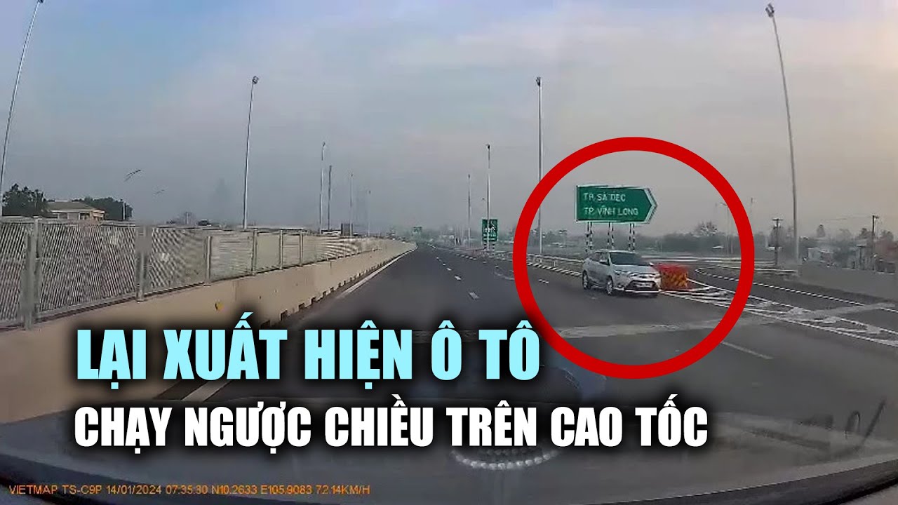 Lại xuất hiện clip ô tô chạy ngược chiều trên cao tốc Mỹ Thuận - Cần Thơ