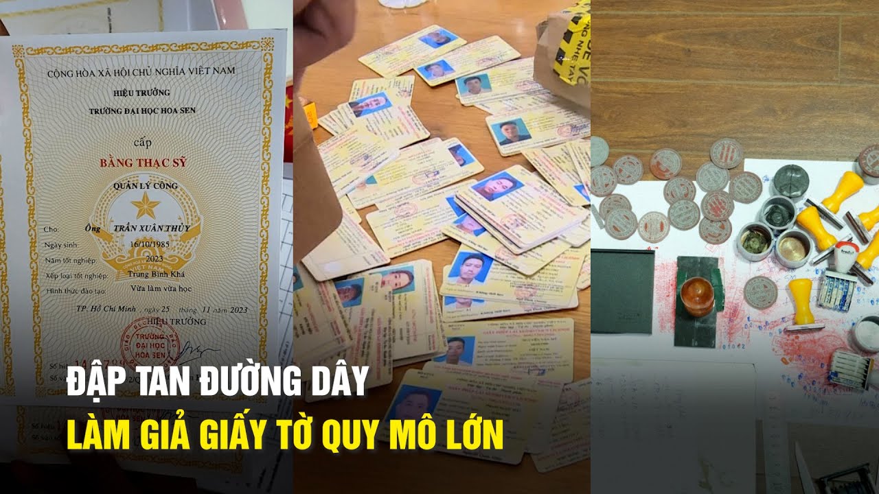 Triệt phá đường dây làm giả giấy tờ quy mô lớn, thu giữ hàng trăm con dấu