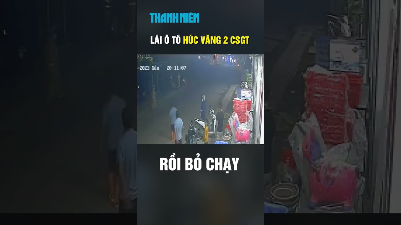 Thanh niên lái ô tô húc văng 2 cảnh sát giao thông rồi bỏ chạy #shorts