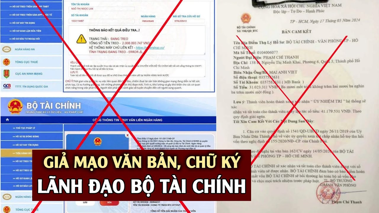 Cảnh giác Giả mạo văn bản, chữ ký lãnh đạo Bộ Tài chính để lừa đảo