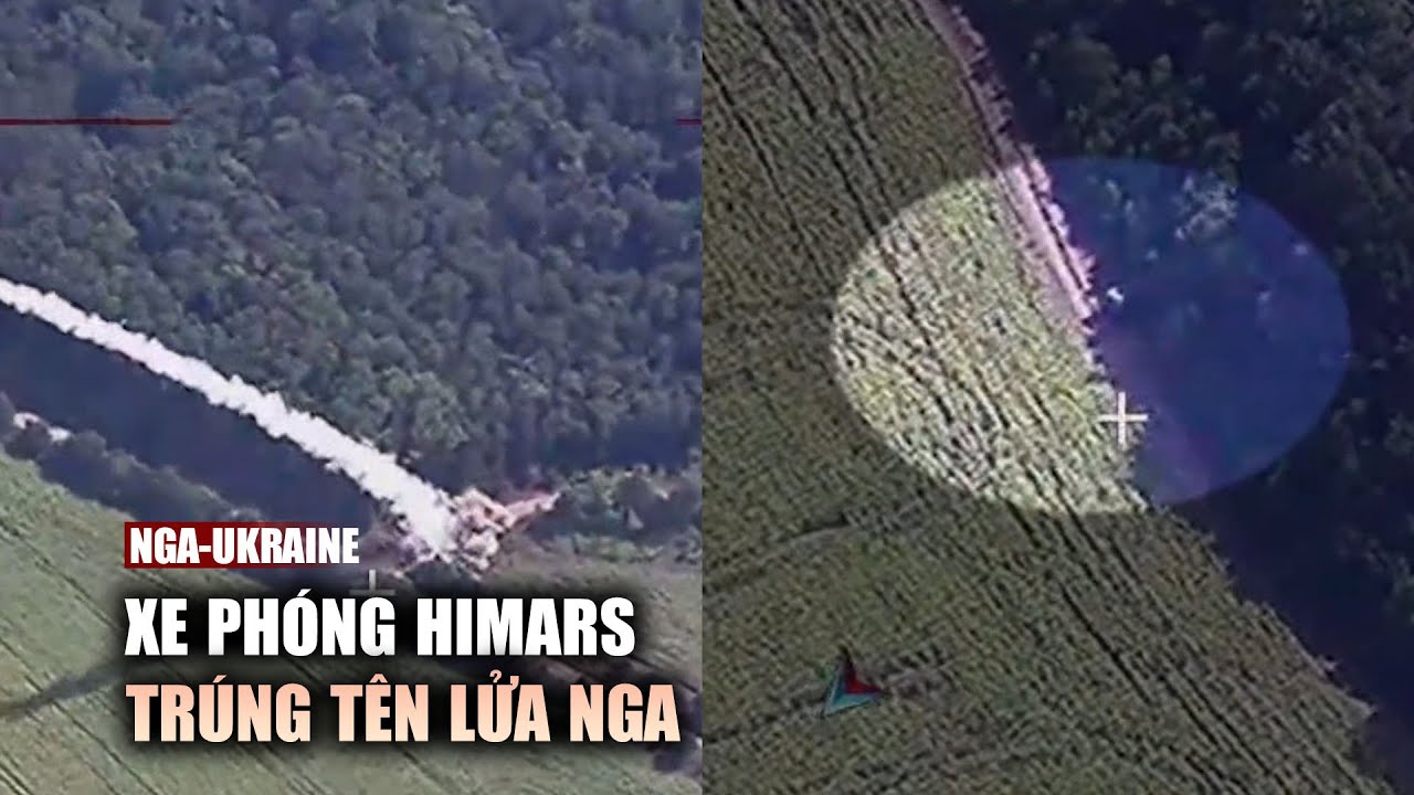 Xe phóng HIMARS trúng tên lửa Nga sau khi pháo kích vùng Kursk