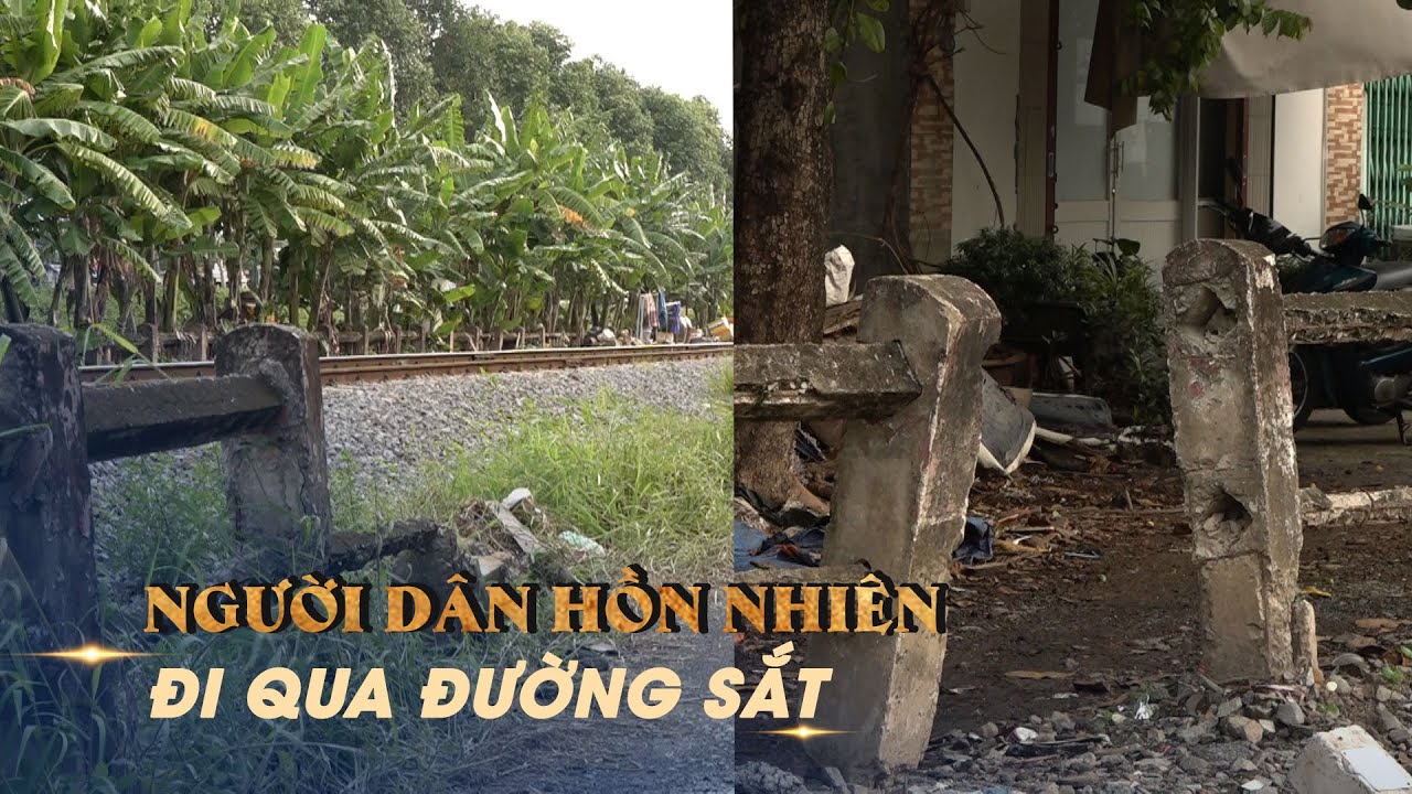 Cận cảnh rào chắn "điêu tàn", người dân hồn nhiên đi qua đường sắt