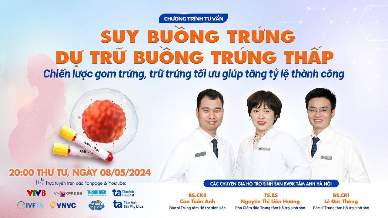 🔴TRỰC TIẾP: Vô sinh do suy buồng trứng & chiến lược gom, trữ trứng tối ưu giúp tăng tỷ lệ thành công