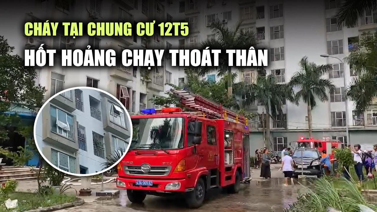 Hốt hoảng chạy thoát thân vì cháy tại Chung cư 12T5 ở Đà Nẵng