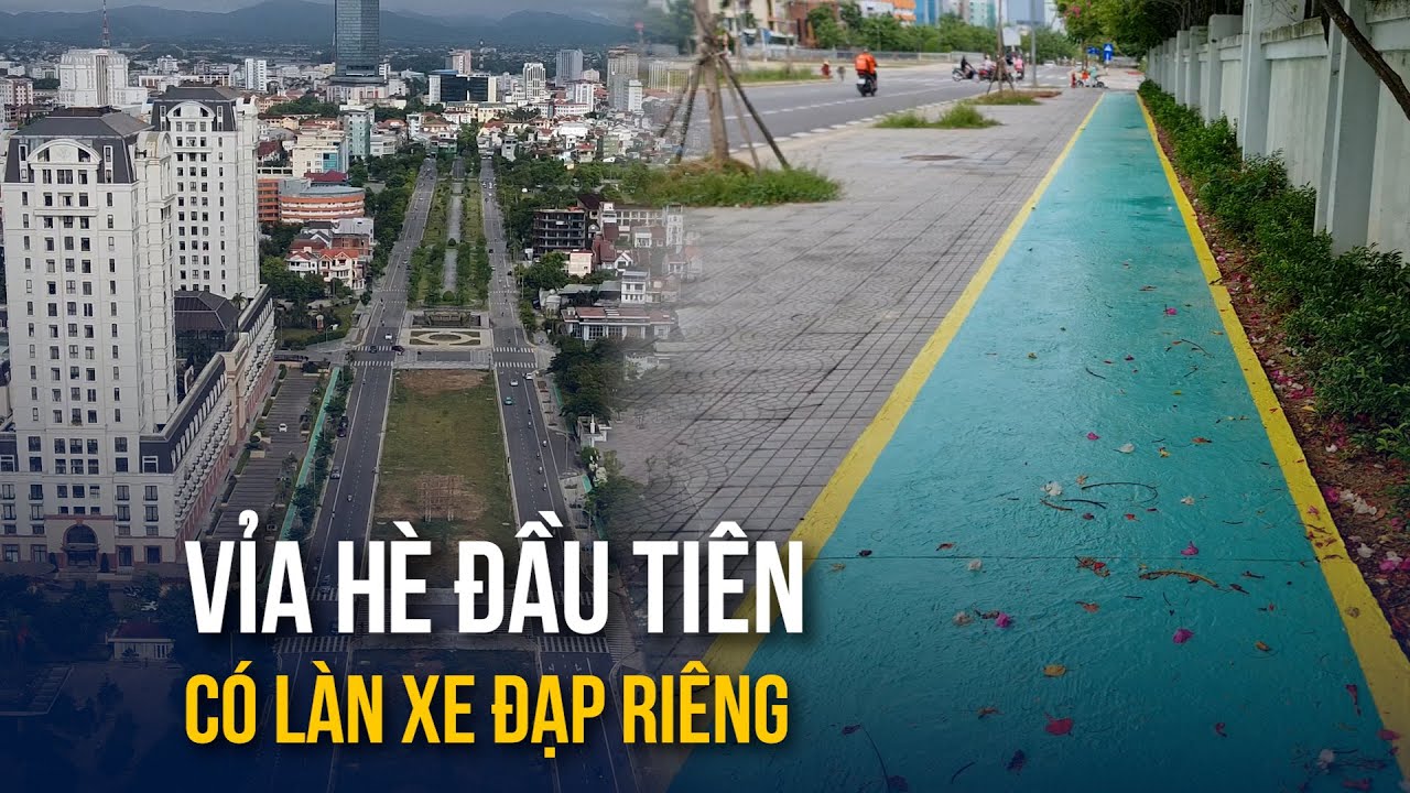 [Flycam] Ngắm tuyến vỉa hè đầu tiên có làn xe đạp riêng ở Huế