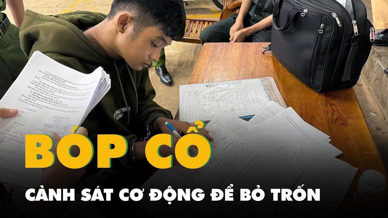 Nam thanh niên đấm vào mặt, bóp cổ CSCĐ để bỏ trốn vì chạy quá tốc độ