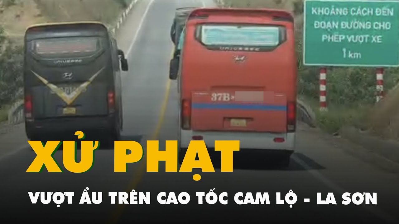 Cảnh sát mặc thường phục ghi hình, xử phạt hàng chục tài xế vượt ẩu trên cao tốc Cam Lộ - La Sơn