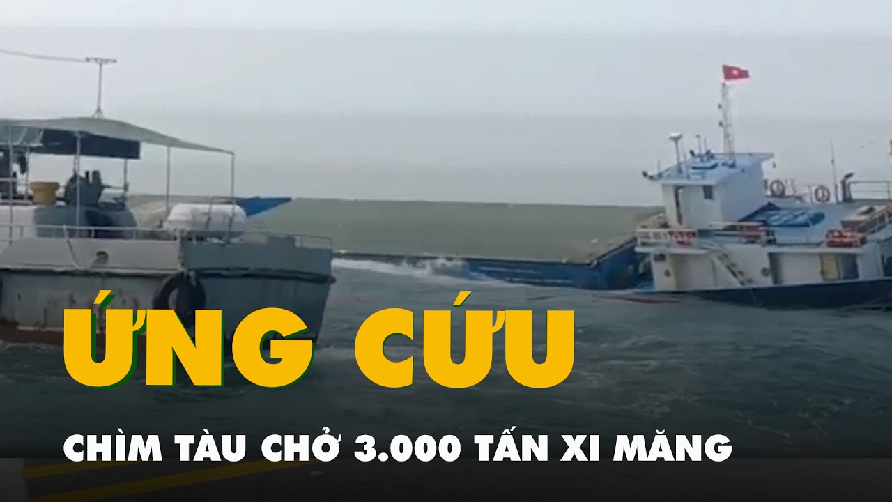 Tàu chở 3000 tấn xi măng đang chìm trên vùng biển Cù Lao Chàm