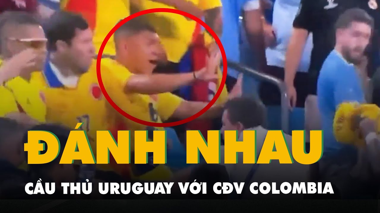 Cầu thủ Uruguay đánh nhau với cổ động viên Colombia sau bán kết Copa America