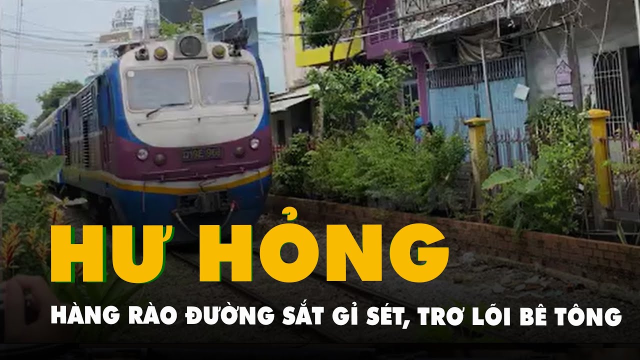 Hiện trạng hàng rào đường sắt TP.HCM: gỉ sét, trơ ra lõi bê tông, mở lối vào trồng rau, thả chó