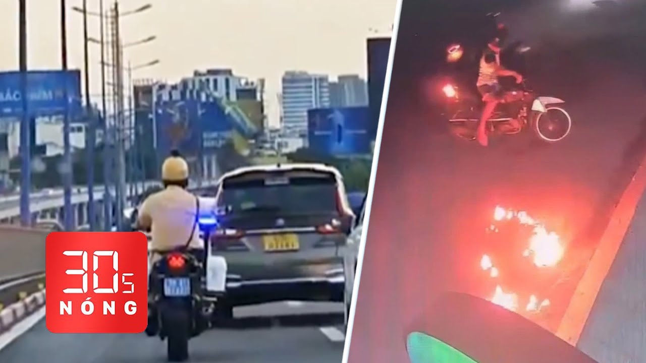 Bản tin 30s Nóng: CSGT rượt 4km chặn ô tô vi phạm; Bắt người đàn ông ném ‘bom xăng’ 3 ngân hàng