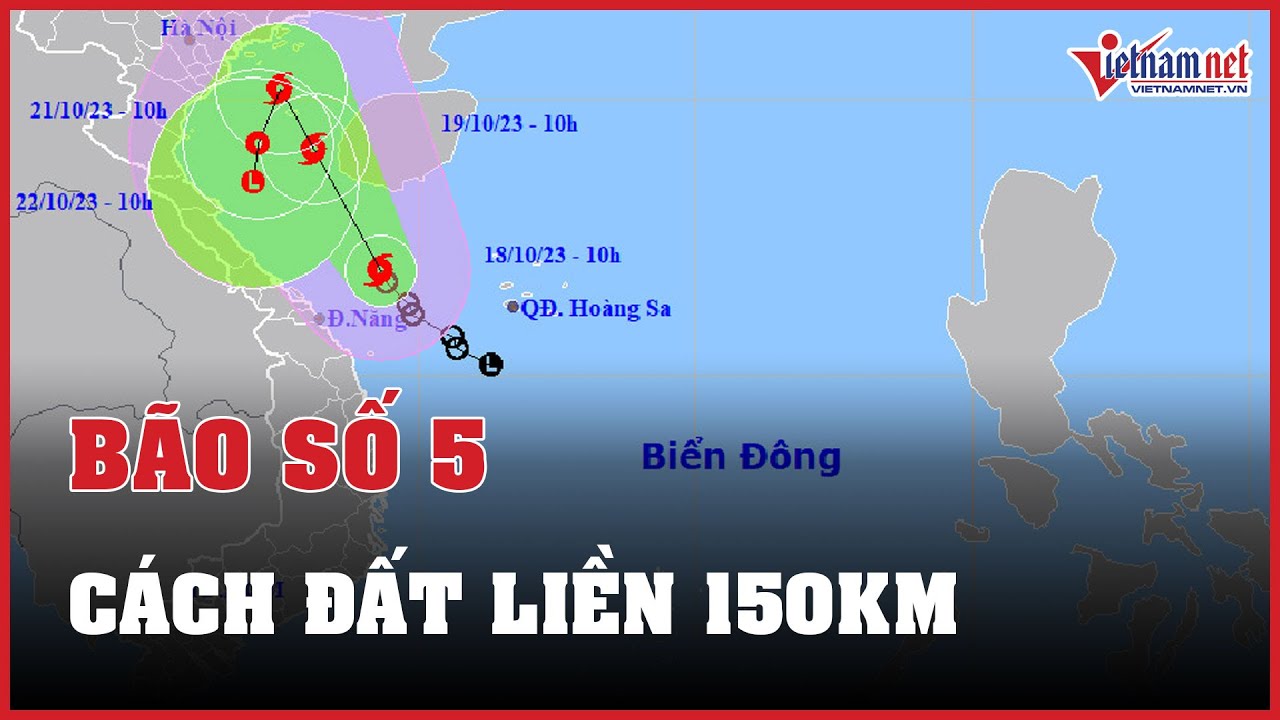 NÓNG: Bão số 5 giật cấp 11, cách Quảng Trị - Quảng Ngãi 150km | Báo VietNamNet