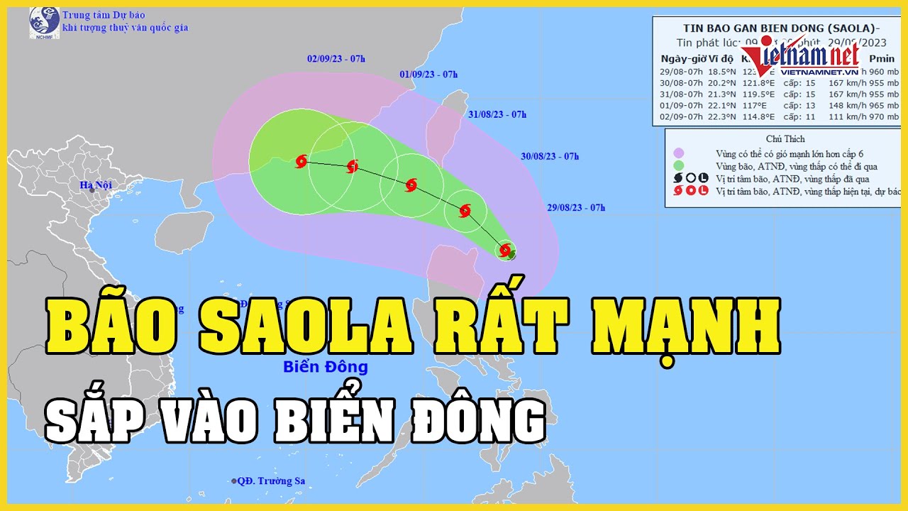 NÓNG: Bão Saola sắp vào Biển Đông với cường độ rất mạnh | Báo VietNamNet