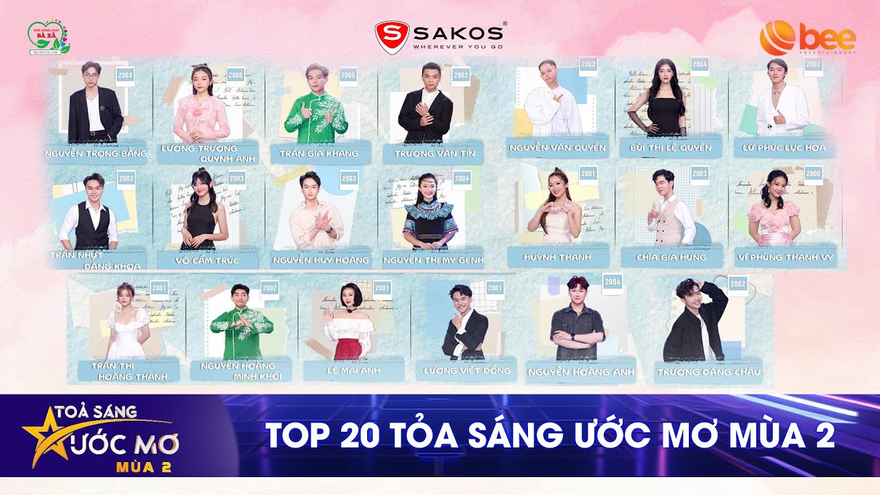 TỎA SÁNG ƯỚC MƠ MÙA 2 | Top 20 chính thức lộ diện, hành trình chinh phục ngôi vị Quán Quân bắt đầu