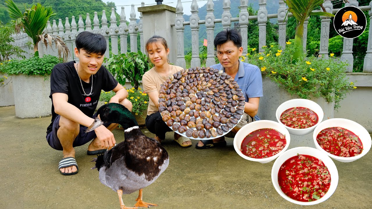 ỐC ĐÁ - TI.ẾT CANH VỊT BẦU | ẨM THỰC NHỮNG NGÀY MƯA TRÊN MIỀN NÚI - Bùi Văn Trọng