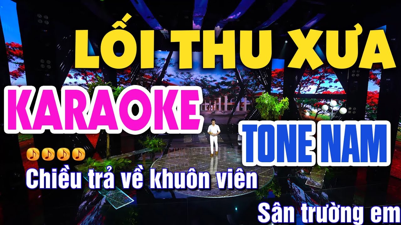 Lối Thu Xưa Karaoke Tone Nam Nhạc Sống | Beat Chuẩn Hay Nhất