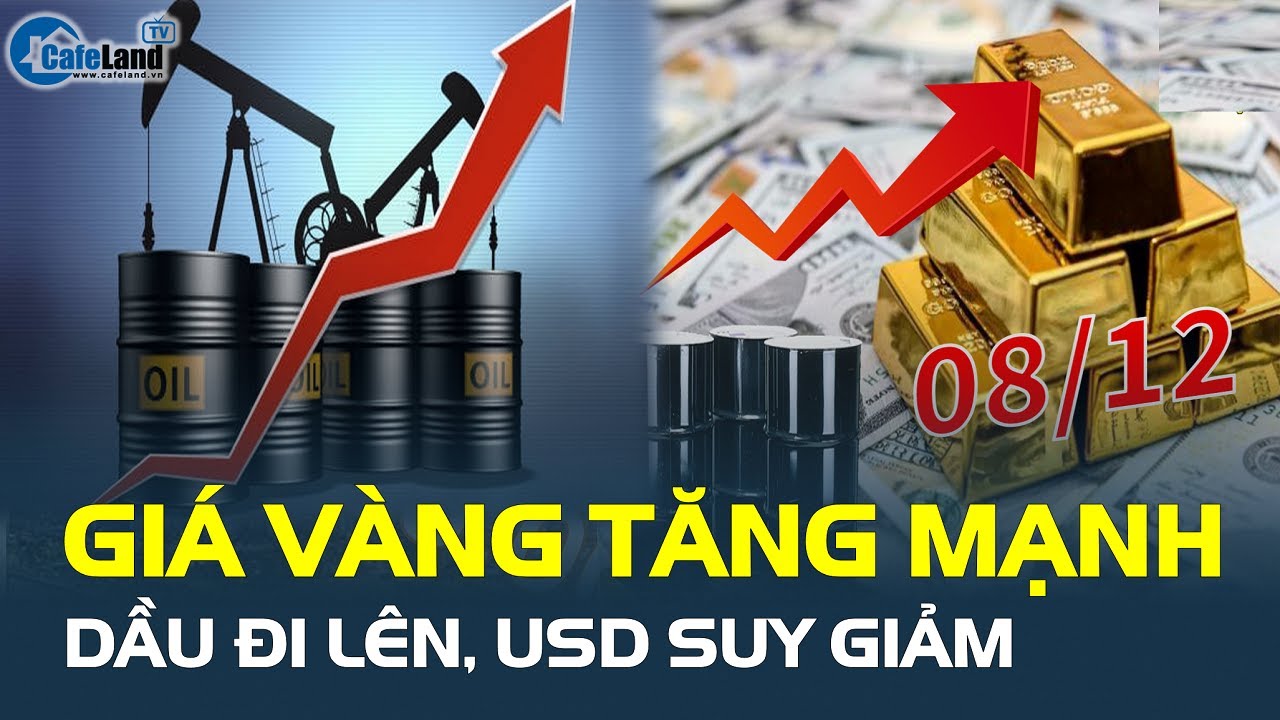 Xoay chiều: Giá vàng thế giới 8/12 TĂNG MẠNH, dầu đi lên, USD suy giảm | CafeLand