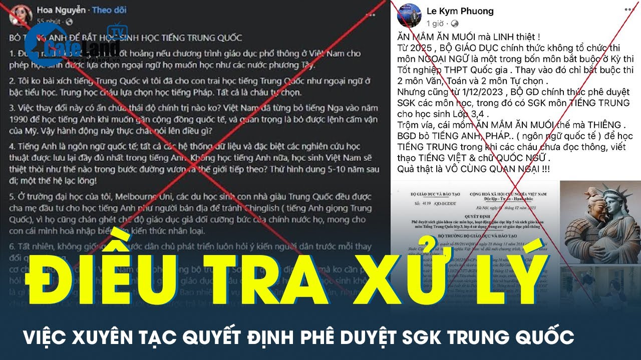 Đề nghị điều tra xử lý việc xuyên tạc về Quyết định phê duyệt SGK Trung Quốc | CafeLand