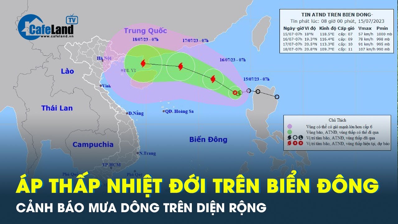 Diễn biến mới của áp thấp nhiệt đới sắp mạnh thành bão trên Biển Đông | CafeLand