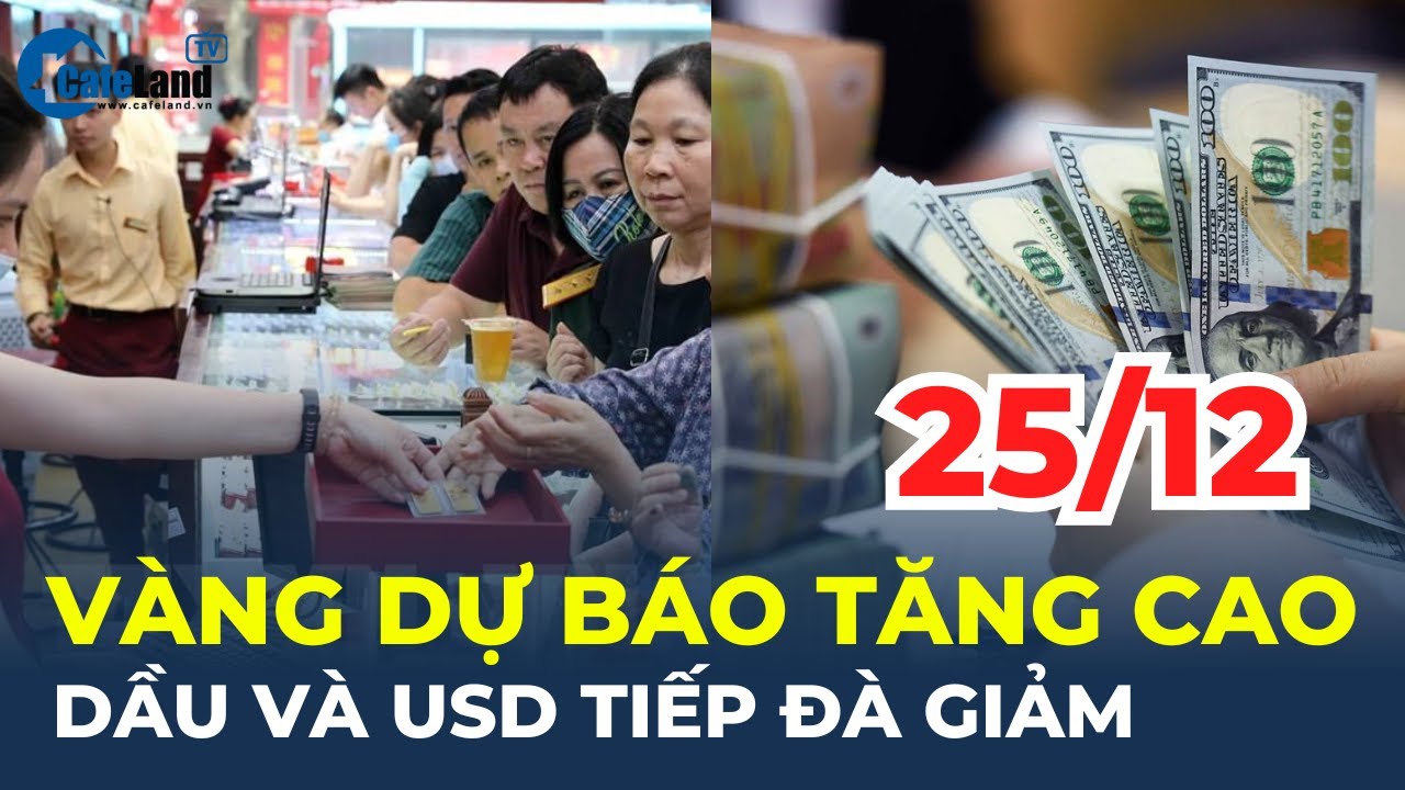 Giá vàng hôm nay 25/12 dự báo TĂNG CAO, dầu và USD tiếp đà GIẢM | CafeLand