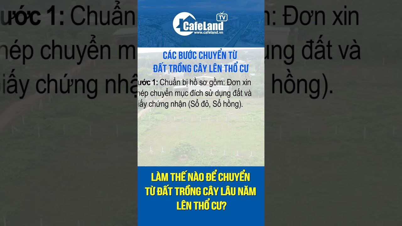 Làm thế nào để chuyển từ đất trồng cây lâu năm lên thổ cư? | CafeLand #short