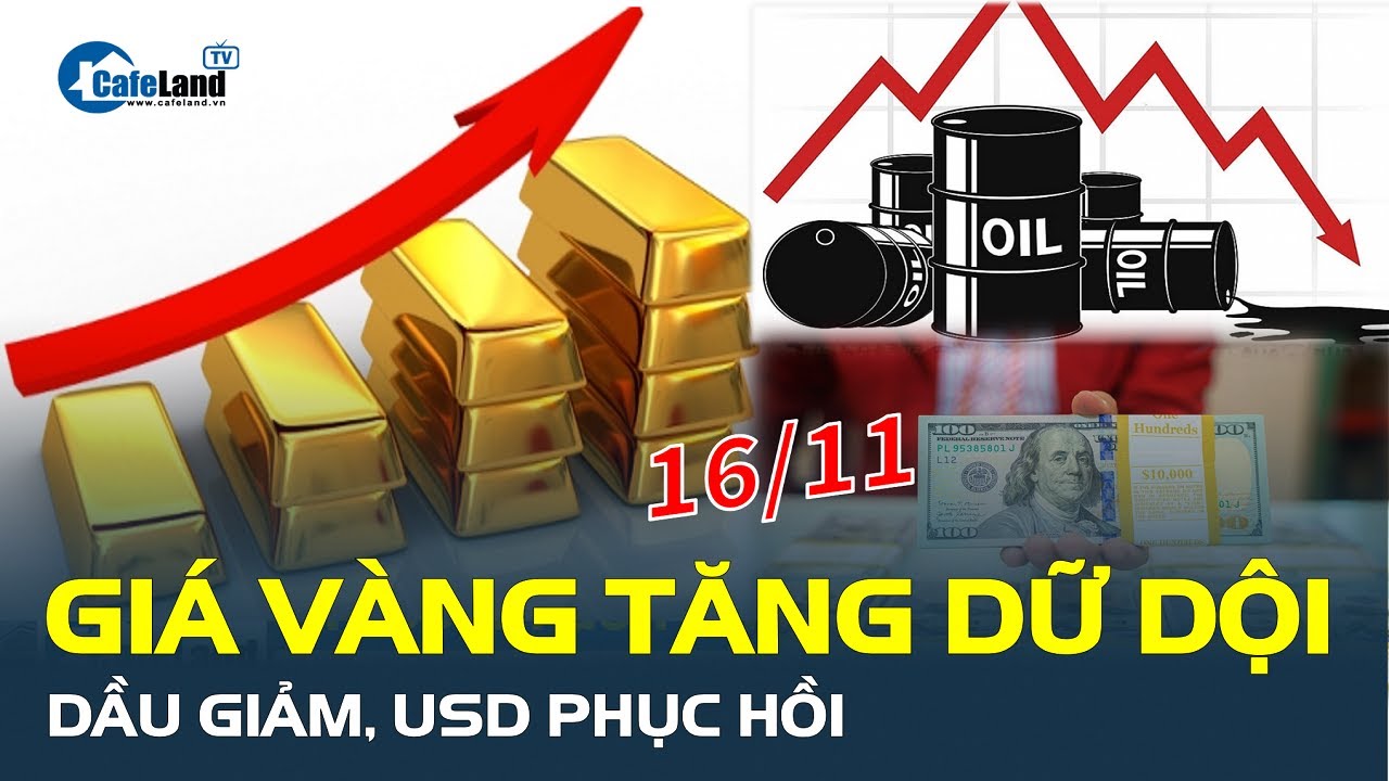 Giá vàng 16/11 tăng DỮ DỘI, dầu giảm, USD phục hồi | CafeLand