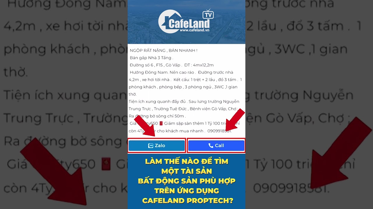 Làm thế nào để tìm một tài sản bất động sản phù hợp trên ứng dụng CafeLand Proptech? | CafeLand