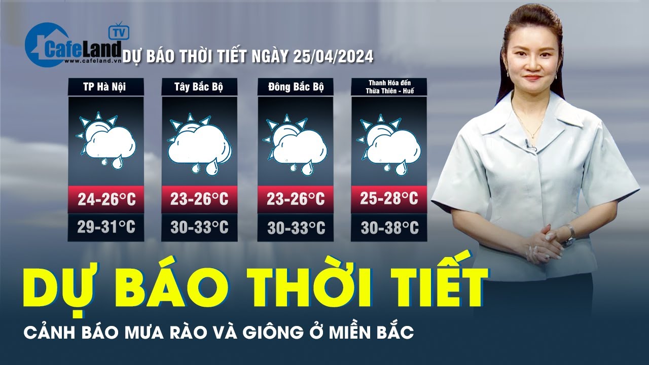 Dự báo thời tiết ngày 25/3/2024: Bắc bộ sáng sớm mưa rào, nam Bộ trời vẫn nắng chói chang | CafeLand