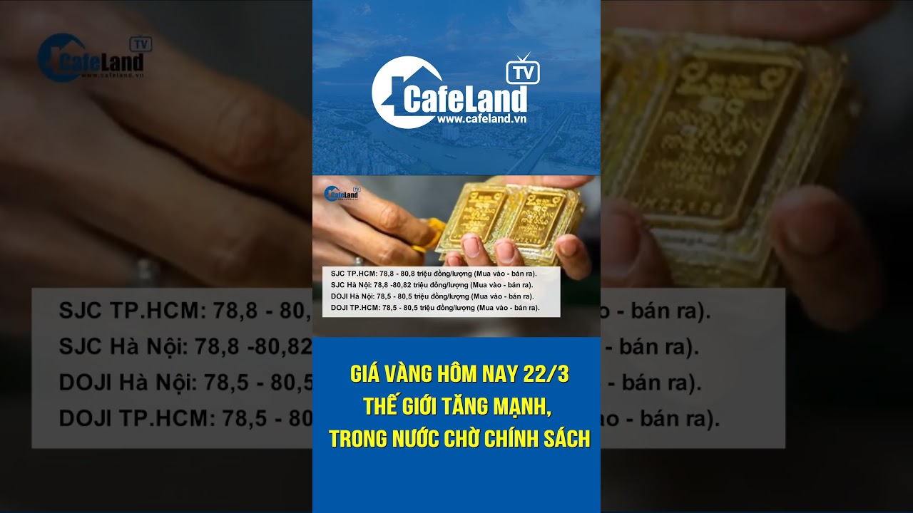 Giá vàng 22/3 THẾ GIỚI TĂNG MẠNH, trong nước chờ chính sách | CafeLand