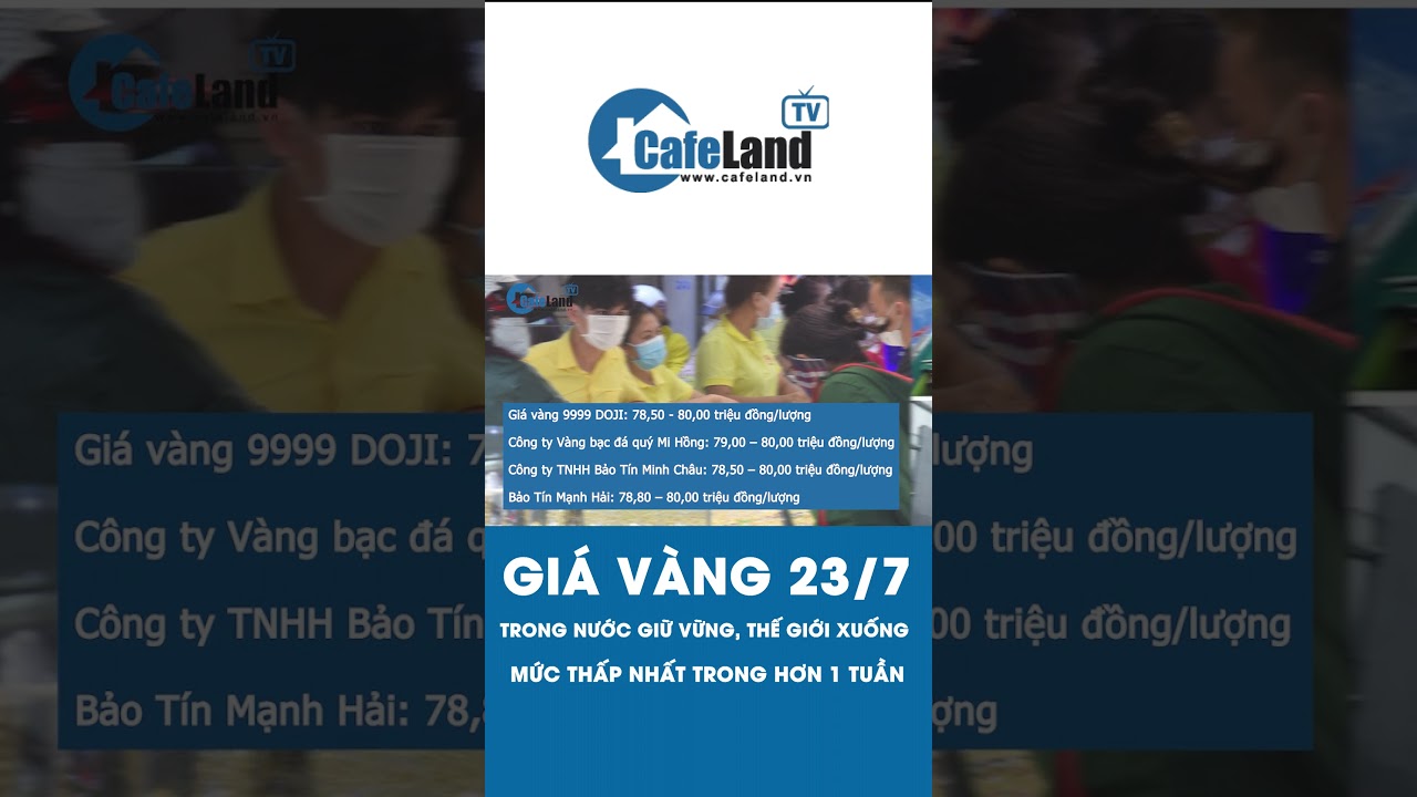 Giá vàng 23/7: Trong nước GIỮ VỮNG, thế giới xuống mức thấp nhất trong hơn 1 tuần | CafeLand