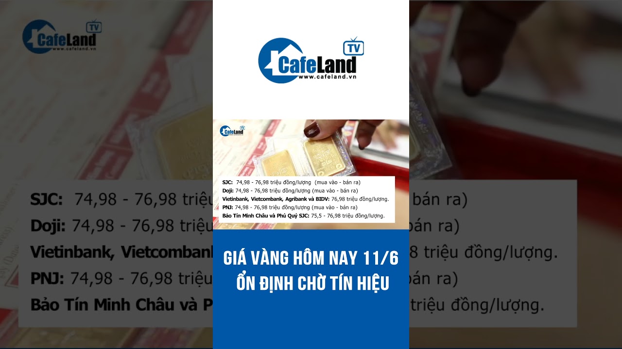 Giá vàng 11/6: Ổn định CHỜ TÍN HIỆU | CafeLand #shorts