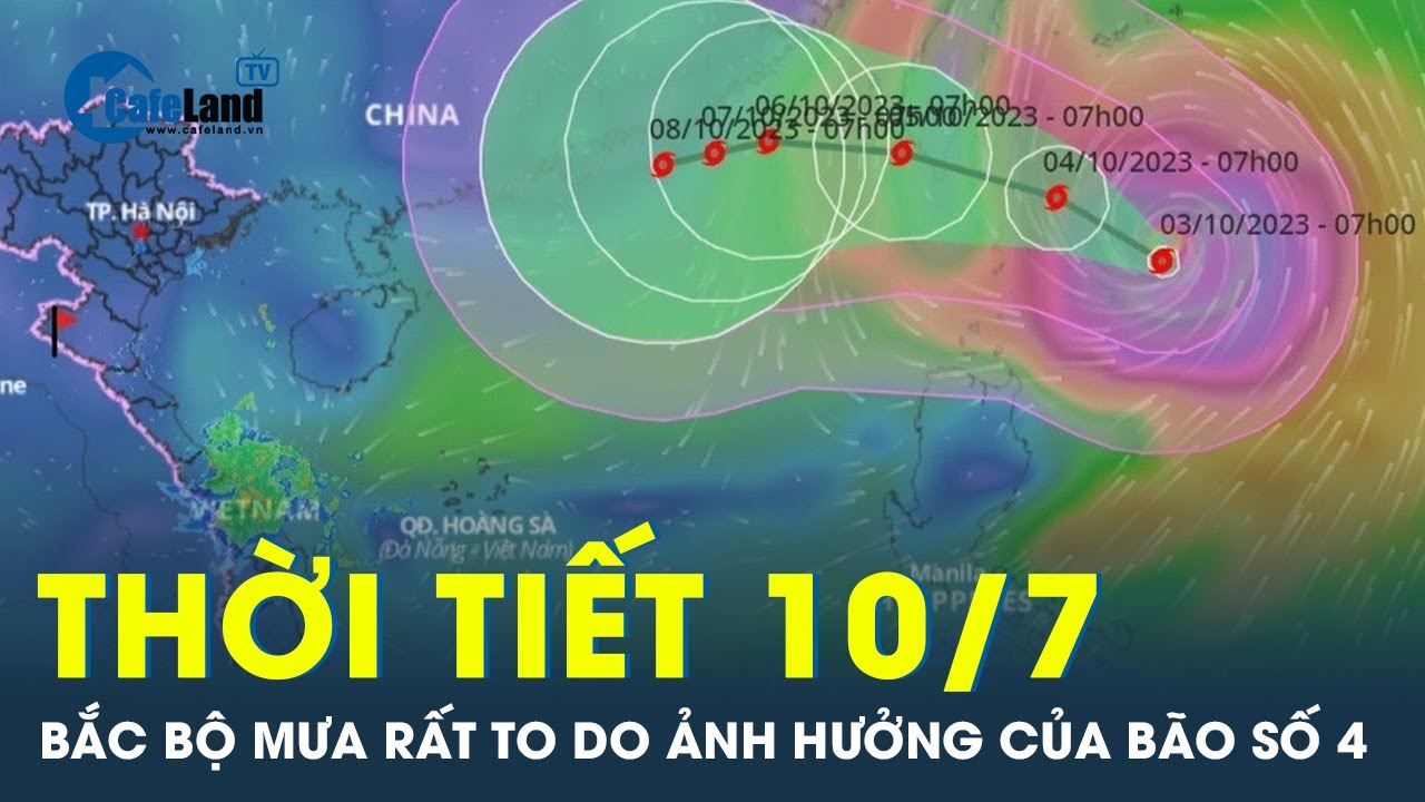 Bắc bộ mưa to đến rất to do ảnh hưởng của bão số 4 | CafeLand