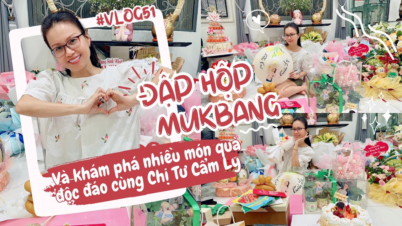 ĐẬP HỘP - MUKBANG và khám phá quà sinh nhật "siêu đặc biệt" của chị Tư Cẩm Ly | CẩmLy Vlog #51