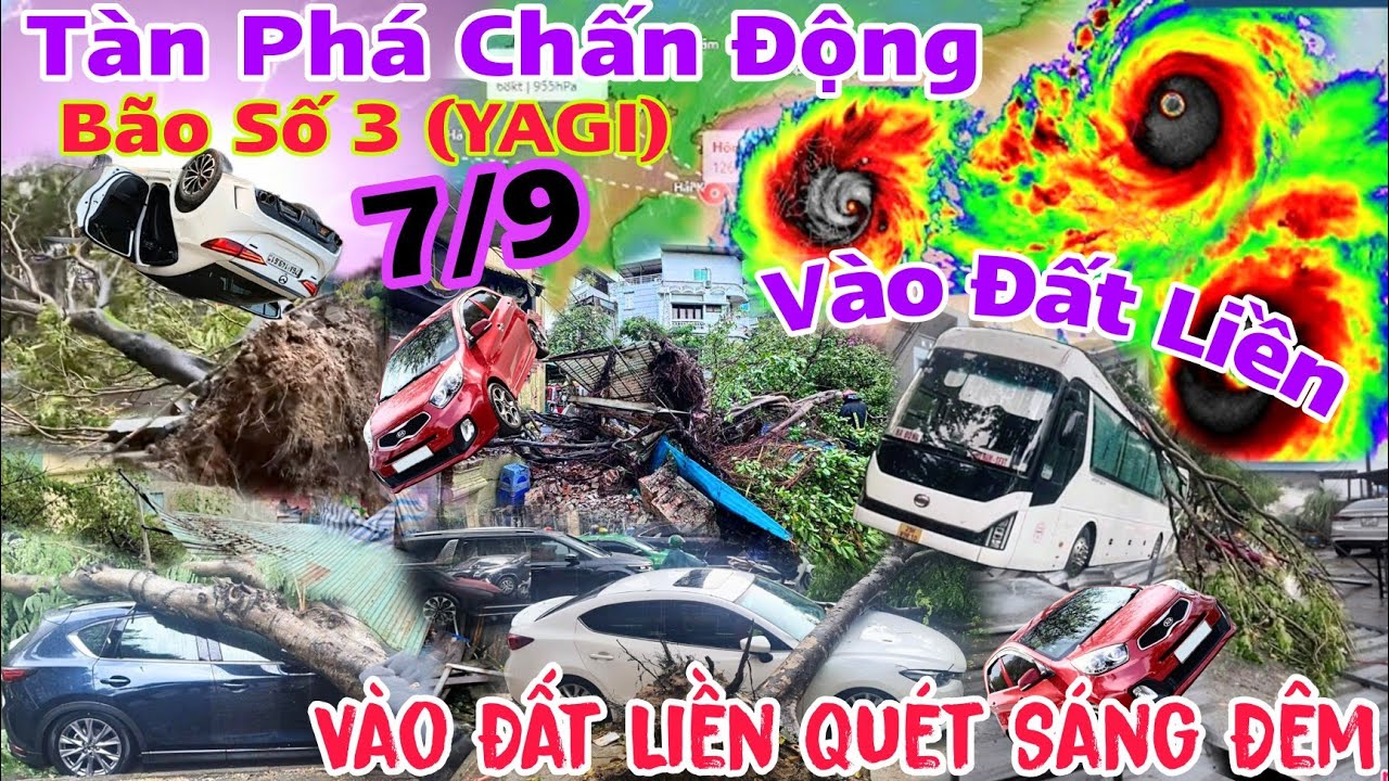 Trực Tiếp Khủng Khiếp Tàn Phá Bão số 3 (YAGI ) tràn vào đất liền ngay lúc này Quảng Ninh Hải Phòng