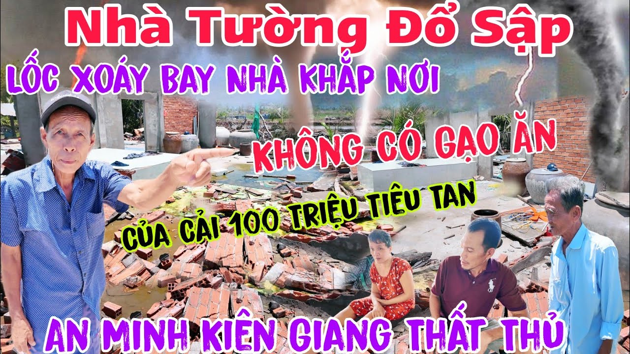 Nhà Tường 100 Triệu Đổ Sập Hoàn Toàn Sau trận Lốc Xoáy kinh hoàng người dân ra đường cầu cứu gấp gấp