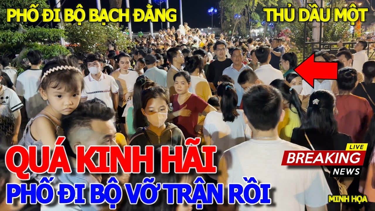 Thôi rồi sắp 30/4 - PHỐ ĐI BỘ BẠCH ĐẰNG VỠ TRẬN & BIỂN NGƯỜI KÉO NHAU ĐI XEM NHẠC NƯỚC BÌNH DƯƠNG