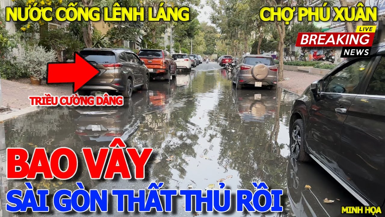 Sài gòn thất thủ - NƯỚC CỐNG DÂNG TRÀN LÊNH LÁNG KHẮP NƠI GIỮA MÙA NẮNG NÓNG - CẦU PHÚ XUÂN NHÀ BÈ