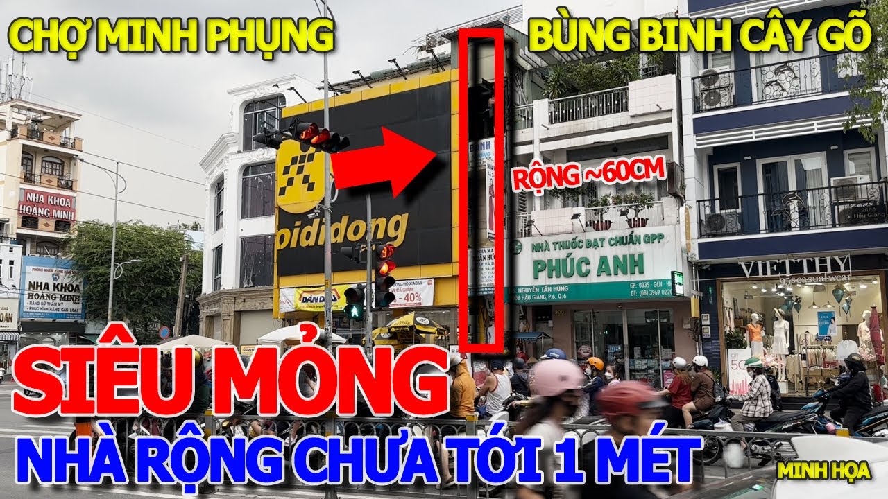 Sững sờ tận mắt NHÀ MẶT TIỀN 2 TẦNG "SIÊU MỎNG - SIÊU NHỎ" ĐƯỜNG HẬU GIANG - CHỢ MINH PHỤNG CÂY GÕ