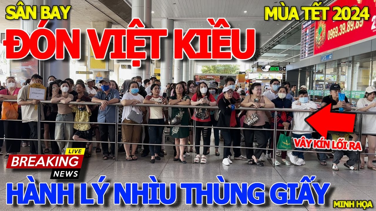 Không thể ngờ VIỆT KIỀU LIÊN TỤC HẠ CÁNH VỀ SÀI GÒN ĂN TẾT - THÙNG GIẤY & NHỰA NGẬP TRÀN SÂN BAY