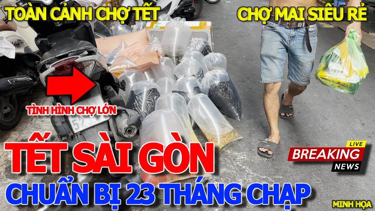 Toàn cảnh CHỢ TẾT SÀI GÒN TRƯỚC NGÀY ĐƯA ÔNG TÁO VỀ TRỜI - CHỢ HOA BẾN BÌNH ĐÔNG MAI VÀNG SIÊU RẺ