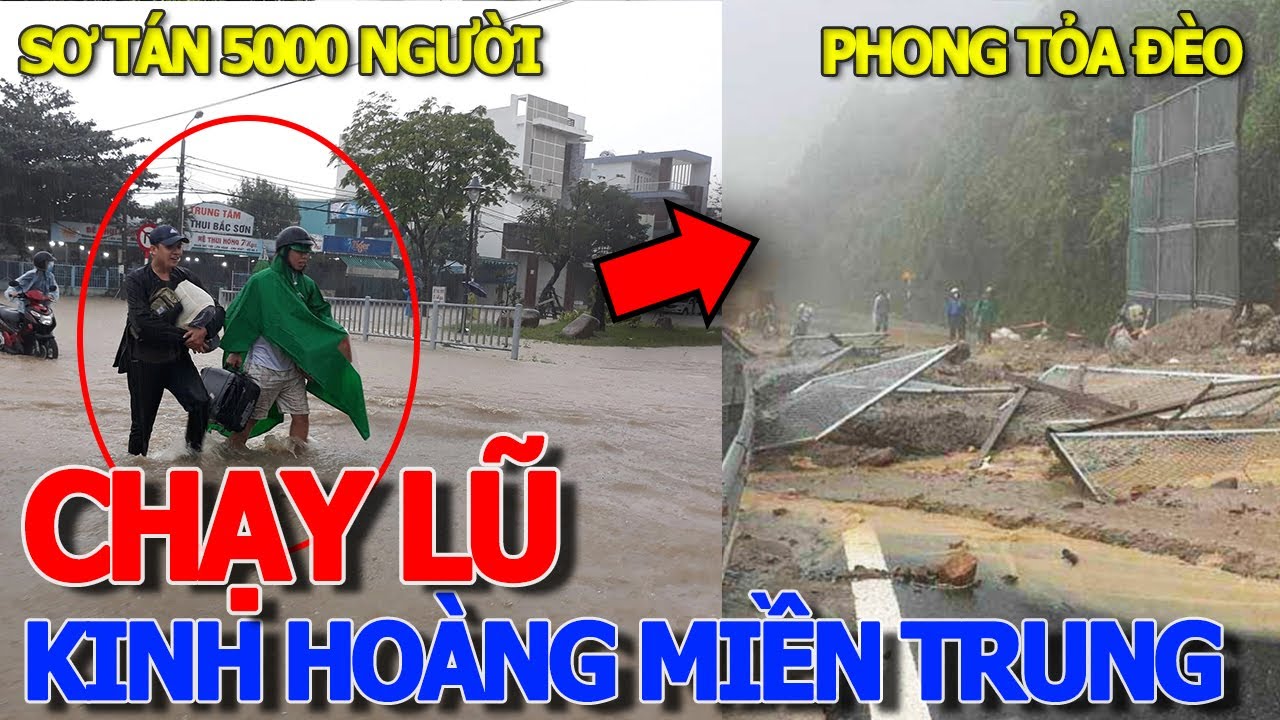 Khẩn.cấp.SƠ TÁN 5000 NGƯỜI DÂN MẸ SUỐT & PHONG.TỎA.SẠT LỞ ĐÈO HẢI VÂN - TÌNH HÌNH MƯA LŨ MIỀN TRUNG