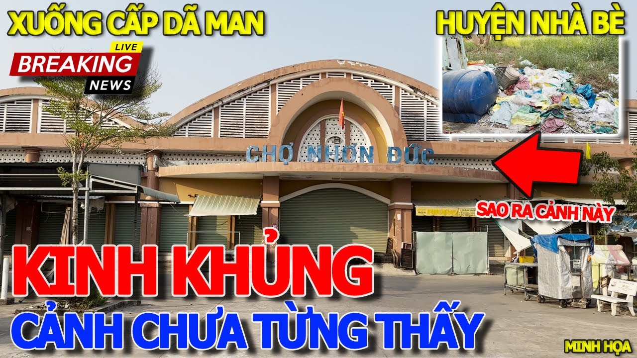 Quá kinh khủng KÔ THỂ TIN NỔI - CHỢ NHƠN ĐỨC NHÀ BÈ ĐÓNG CỬA SỤT LÚN RÁCH NÁT TƠI TẢ CHƯA TỪNG THẤY