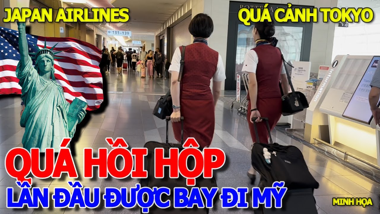 Hồi hộp LẦN ĐẦU ĐI MỸ - BAY ĐÊM SÀI GÒN - LOS ANGELES QUÁ CẢNH HANEDA TOKYO - ĂN BÁNH MÌ BÀ HUYNH