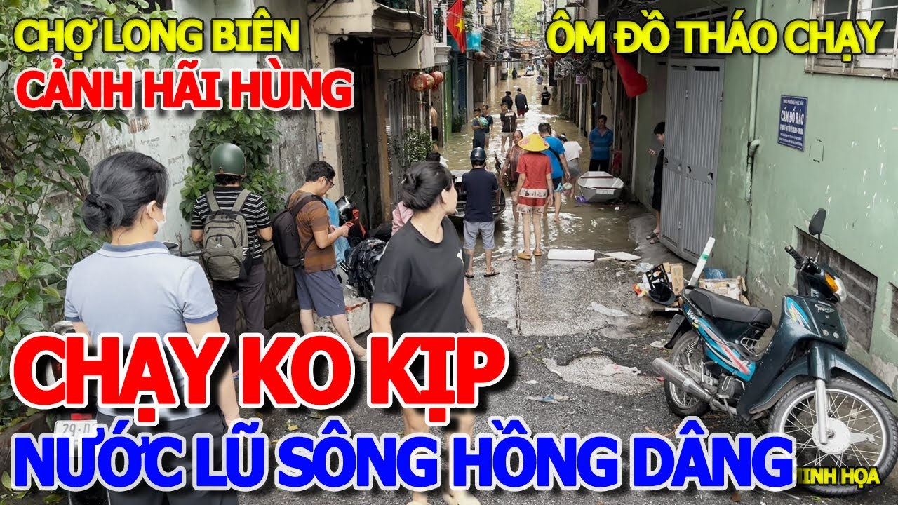 TRỞ TAY KHÔNG KỊP - LŨ SÔNG HỒNG BAO VÂY NGƯỜI HÀ NỘI KHẮP NƠI CHỢ LONG BIÊN MÊNH MÔNG BIỂN NƯỚC