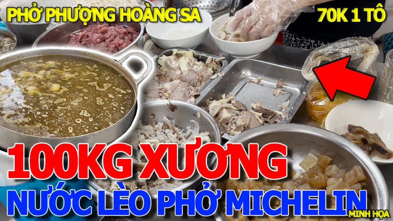 Thơm phức nức mũi NỒI NƯỚC LÈO 100KG XƯƠNG PHỞ PHƯỢNG MICHELIN 25 HOÀNG SA BAO NGON - CẦU THỊ NGHÈ