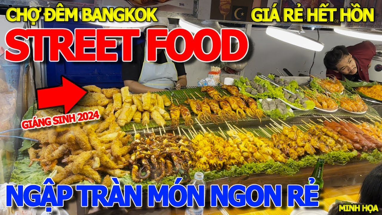 Quá kinh khủng CHỢ ĐÊM THỨC ĂN VỈA HÈ & THỜI TRANG GIÁ RẺ ĐẸP LẠ - STREETFOOD BANGKOK THÁI LAN 2024